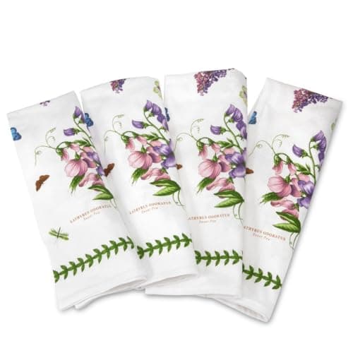 Image of Pimpernel x Botanic Garden Set of 4 Napkins - Soft Cotton Table Napkins, Floral Design, Multi-Colour, Reusable and Durable, Suitable for Everyday Dining, Special Occasions, or Table Decor