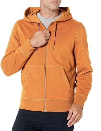 Image of Amazon Essentials Men's Full-Zip Fleece Hoodie (Available in Big & Tall), Nutmeg, L