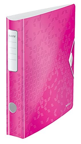 Image of Leitz Lever Arch File, Metallic pink, A4, Curved spine 50mm width, Elastic fastening, Light polyfoam, WOW Range, 11070023