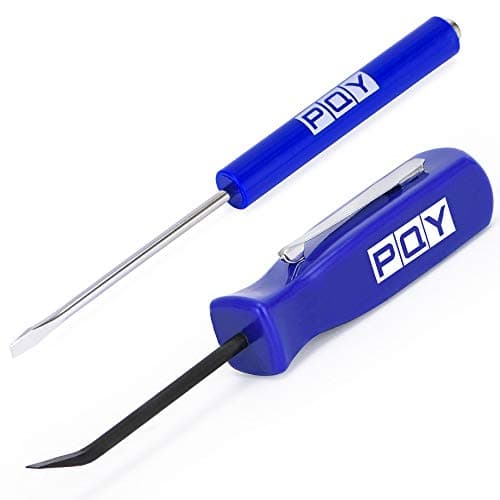 Image of PQY Pocket Magnetic Screwdriver Slotted Head with Magnet Top + Mini Pry Bar Set Blue