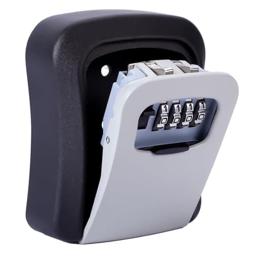 Image of Mitoymia Key Safe Wall Mounted-Key Lock Box with 4 Digit Combination -Key Box to Share Keysafes Outside Approved-Lockbox- Key Safe, Gray (H001)