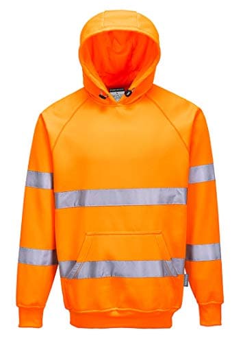 Image of Portwest Unisex Hi-Vis Safety Hooded Sweatshirt / Hoodie (2XL) (Orange)