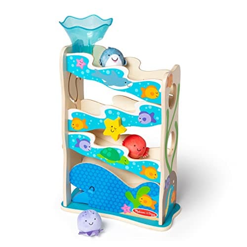 Image of Melissa & Doug Rollables Wooden Ocean Slide Infant and Toddler Toy (5 Pieces) Ocean Themed Toys For Toddlers, Early Learning Toys For Infants And Toddlers Ages 1+ - FSC Certified - FSC Certified
