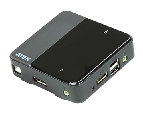 Image of ATEN USB DisplayPort/Audio 2 Port KVM Switch CS782DP 4K UHD (3840 × 2160 @ 60 Hz) 4K DCI (4096 x 2160 @ 60 Hz), support Windows, Mac, Sun, and Linux, UK, 1 KVM Market Leader,black