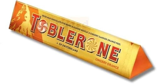 Image of Tobelron Chocolate Gift Selection – Orange Twist 360g, White Chocolate 360g, Milk Chocolate Multipack – Swiss Triangular Chocolate Bars with Honey & Almond Nougat (1 pack, orange chocolate tobelron)
