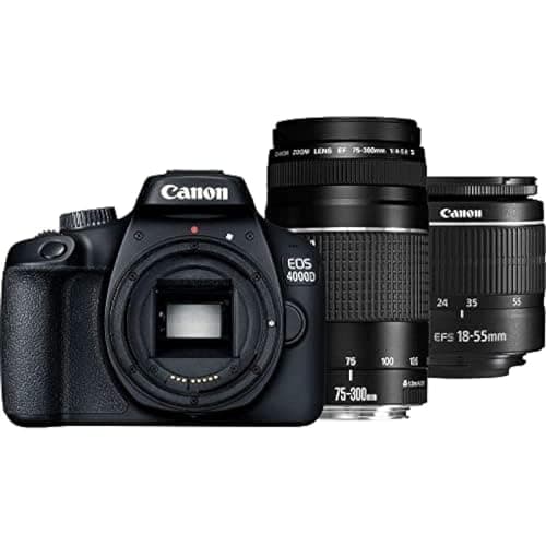 Image of Canon EOS 4000D Kit + EF-S 18-55 DC III + 75-300 DC, 3011C010 (III + 75-300 DC) (Renewed)
