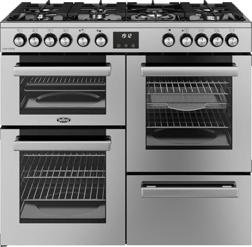 Image of Belling Cookcentre 100DF 100cm Dual Fuel Range Cooker - Stainless Steel - A/A Rated