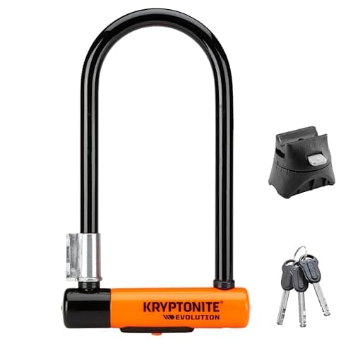 Image of Kryptonite Evolution Standard Bike U-Lock, Heavy Duty Anti-Theft Bicycle U Lock, 14mm Shackle with Mounting Bracket and Keys, High Security Lock for Bicycles Scooters