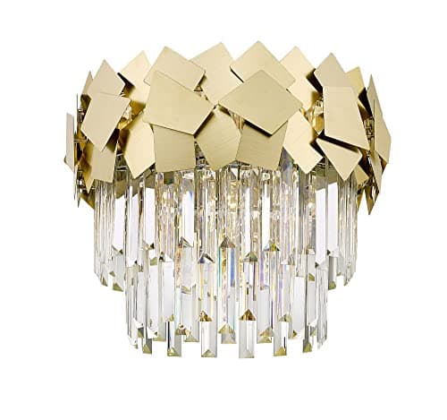 Image of Impex Celine Crystal Laser Cut 5 Light Semi-Flush Gold