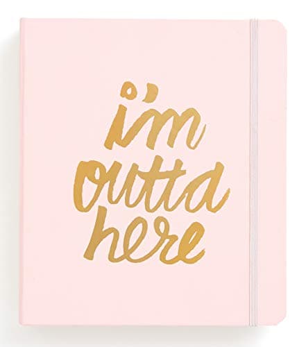 Image of ban.do Women's Pink Undated Hardcover Holiday Travel Daily Planner, I'm Outta Here