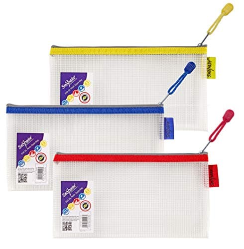 Image of Snopake DL Heavy Duty EVA Mesh Zippa-Bag [Pack of 3] 240 x 130 mm – Transparent/Assorted [15817]