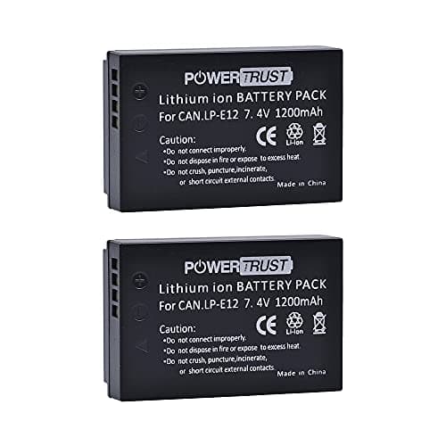 Image of PowerTrust 2Pcs LP-E12 LPE12 Battery for Canon EOS M50, M50 Mark II, EOS 100D, EOS M, EOS M10, EOS M100, Rebel SL1,PowerShot SX70HS Cameras