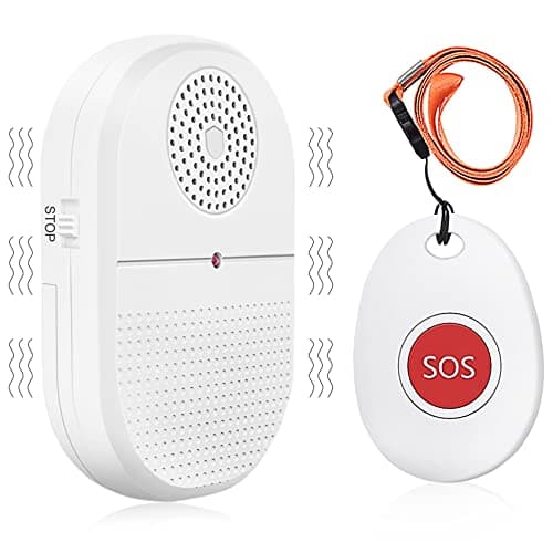 Image of DAYTECH Personal Alarm for Elderly, Wireless Portable Vibration Caregiver Pager Panic Alarm 300ft Range Emergency Call Button for Patient with1 Portable Battery Power Receiver & 1 Call Button