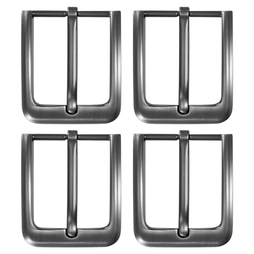 Image of PIANKEKE 4 Pcs Men's Belt Buckles for Men, Classic Metal Belt Buckle Replacement, Single Prong Square Belts Buckles Set for 38-40 mm/1.5"-1.6" Belts, for Men Women