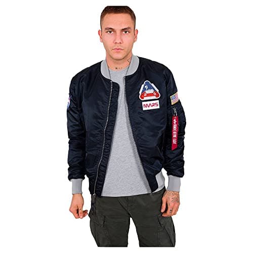Image of Alpha Industries MA-1 LW Mission To Mars Bomber Jacket for Men Rep.Blue