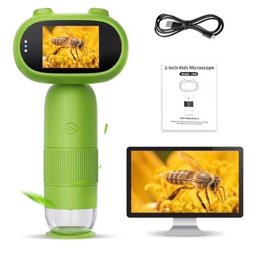 Image of Umisu 1000X Digital Microscope Portable, 2.0" IPS Screen, 8 Adjustable LEDs, Scientific Instrument for Students & Adults Aged 14 for Hobby, STEM Education & Research (Green)