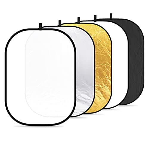 Image of Neewer Portable 5 in 1 59"x79"/150x200cm Translucent, Silver, Gold, White, and Black Collapsible Round Multi Disc Light Reflector for Studio or any Photography Situation