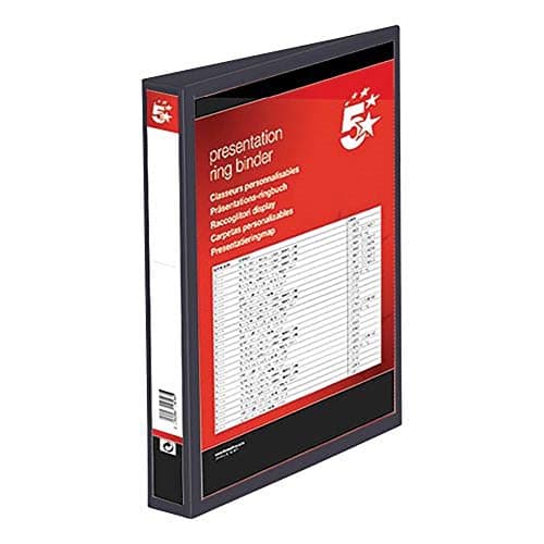 Image of 5 Star Presentation Ring Binder PVC 4 D-Ring 25mm Size A4 Black [Pack 10]