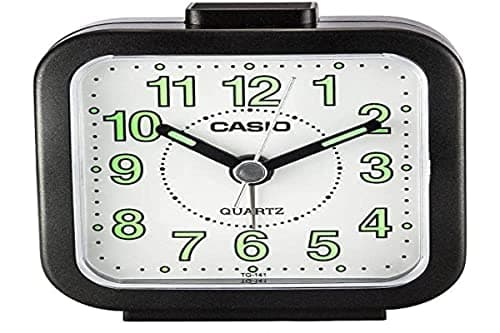 Image of Casio TQ141-1 Beep Alarm Clock, Black