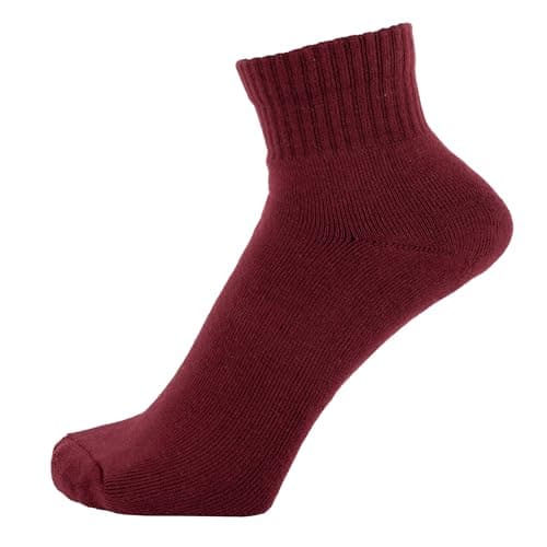 Image of ZAKIRA Combed Cotton Terry Cushioned Athletic Ankle Trainer Socks – Soft Breathable Sports Socks for Men & Women, 6-10 (UK), Burgundy