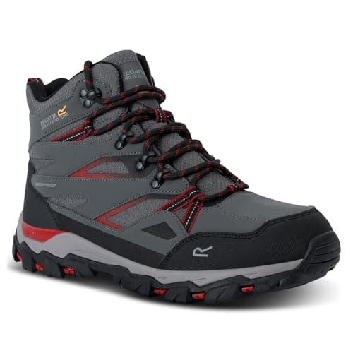 Image of Regatta Men's Holcombe III Walking Boots Water Resistant Padded Durable Hiking Footwear