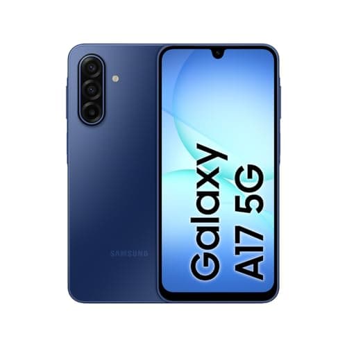 Image of Samsung Galaxy A17 5G, AI Smartphone, Slim 7.5mm Frame, Large Screen, 50MP Camera, 128GB Storage, 4GB Memory, 5000 mAh Battery, Blue, 3 Year Extended Warranty (UK Version)