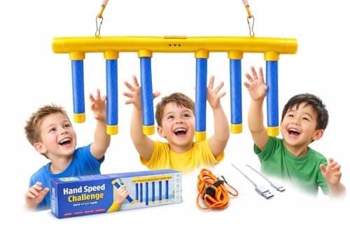 Image of Hand Speed Reaction Game for Kids – Drop Stick Reflex Training Toy for Hand-Eye Coordination, Indoor Active Play, Yellow and Blue, 40 x 9.8 x 5.5 cm