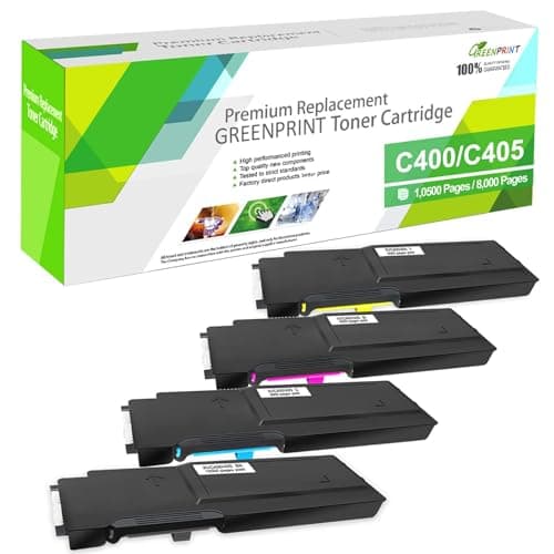 Image of GREENPRINT 4 Colors Compatible Toner Cartridges for Xerox VersaLink C400 C400n C400dn C405 C405n C405dn MFP Extra High Yield 10500 pages for Black 8000 pages for Cyan Magenta Yellow
