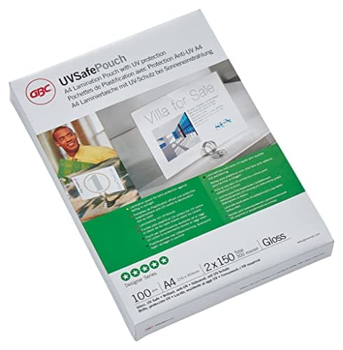 Image of GBC 2x100 Micron A4 Gloss UV Safe Laminating Pouch (Pack of 100)