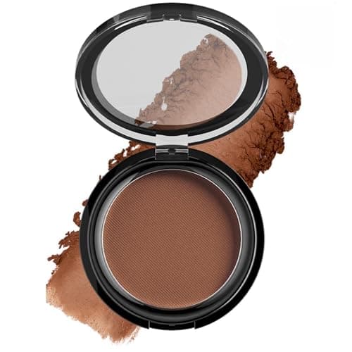 Image of Matte Bronzing Powder For Sun-Kissed Glow And Natural Contouring - Ultra-Fine Waterproof Compact With Mirror For Seamless Face Contouring, Warm Brown Shade For All Skin Types, Long Lasting Velvety