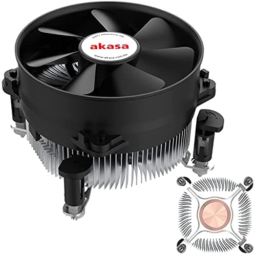 Image of Akasa Copper Core Value CPU Cooler | Low Noise PWM Fan | TDP 115W | Heatsink with Copper Core | 92mm | Easy Installation | Designed for Intel LGA775, LGA115x, LGA1200 | AK-959CU