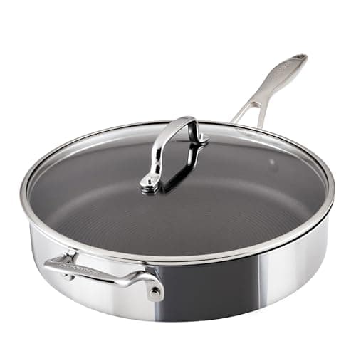 Image of Circulon Scratch Defense 30cm Stainless Steel Saute Pan with Lid and Extreme Non Stick – Induction Pan with Helper Handle and Shatterproof Glass, All Hob Suitable