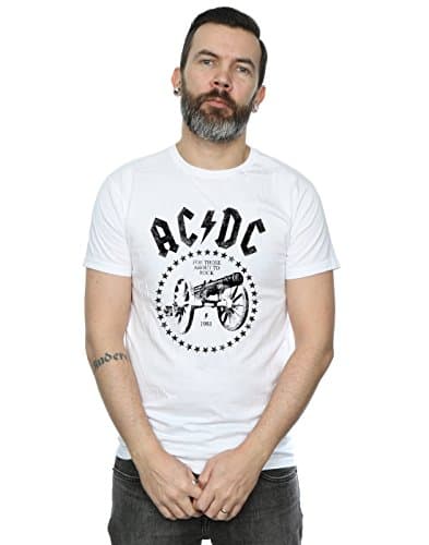 Image of AC/DC Men's for Those about to Rock Cannon T-Shirt X-Large White