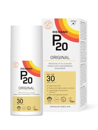 Image of RIEMANN P20 Original SPF30 Spray, 200ml, Advanced Sunscreen Protection High Performance, Triple Protection + Sweat Resistance, Durable Protects up to 10 Hours, Water Resistant,