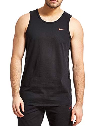 Image of Nike Mens Vest Swoosh Sleeveless Tank Top Cotton Black Navy S M L XL New 823645 010 451 (M, Black)