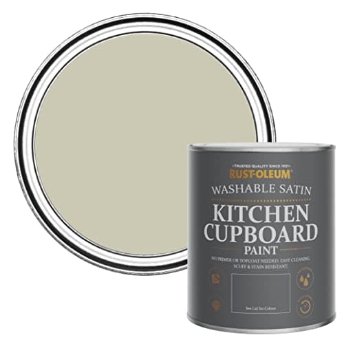Image of Rust-Oleum Grey Scrubbable Kitchen Cupboard Paint in Satin Finish - Half Light 750ml