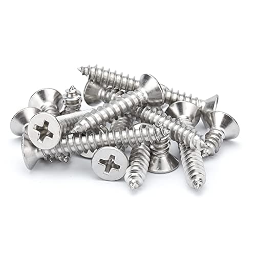 Image of ANSIEDIO Wood Screws Phillips Flat Head Screws Self Tapping Screws, Stainless Steel Countersunk Screws,M4×10mm,50 pcs