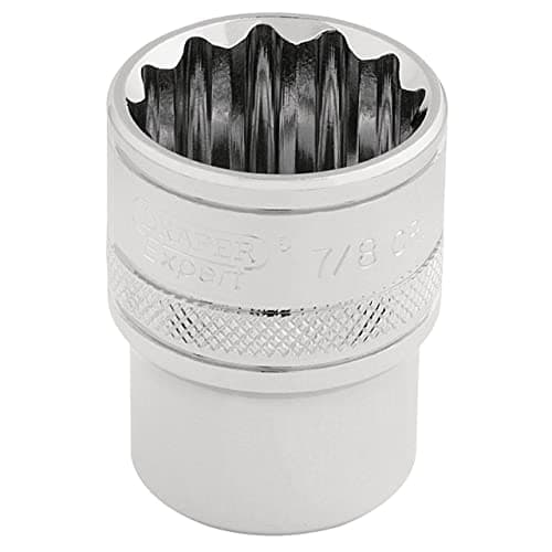 Image of Draper 33661 1/2-Inch Square Drive Polished Chrome Imperial Socket, 7/8-Inch Size