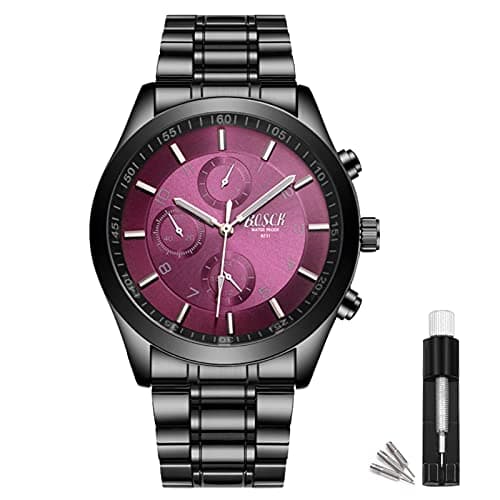 Image of Bosck Casual Mens Watches No Chronograph, Sport Mens Wristwatches Stainless Steel,30M Waterproof Quartz Mens Wrist Watches,Analog Wrist Watch for Men
