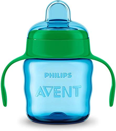 Image of Philips Avent Easy Sip Spout Cup with Handle, 200 ml - Blue/Green - SCF551/15