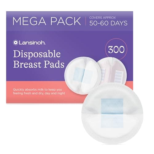 Image of Lansinoh Disposable Breast Pads - Leakproof & Ultra Thin Absorbent Maternity Pads - Discreet Fit Nursing Pads Breastfeeding Essentials - 300 Pack