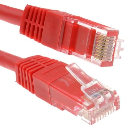Image of kenable Red Network Ethernet Cable RJ45 Cat5e UTP Copper Patch Lead Gigabit LAN 0.15m