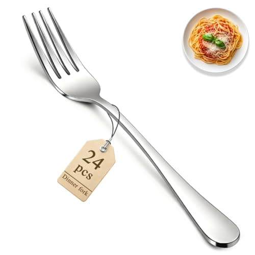 Image of Berglander Dinner Forks Set of 24, Stainless Steel 18.5cm Table Forks for Home Kitchen, Hotel, Restaurant, Dishwasher Safe