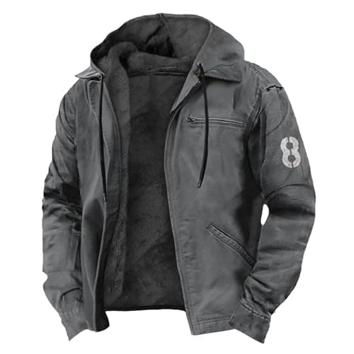 Image of Generisch Lightweight Warm Fleece Jacket Outdoor Sports Coat for Hiking Travel Casual Streetwear with Comfortable Fit, darkgray, S