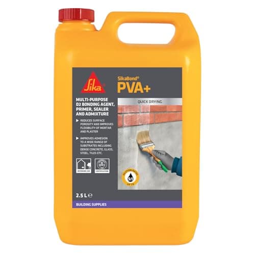 Image of Sika SikaBond PVA+, General Purpose Adhesive, Primer And Sealer – Easy To Use – British Standards Approved – 2.5 Litre