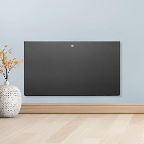 Image of Purus 1200W Grey Electric Radiator Heaters for Home, Bathroom Safe Electric Heater Setback Timer Lot 20 & Advanced Thermostat Control Wall Mounted or Floor Standing Low Energy Panel Heater