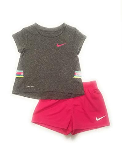 Image of Nike Infant Girls' Dri-FIt T-Shirt and Shorts Set Hyper Pink 12 Months