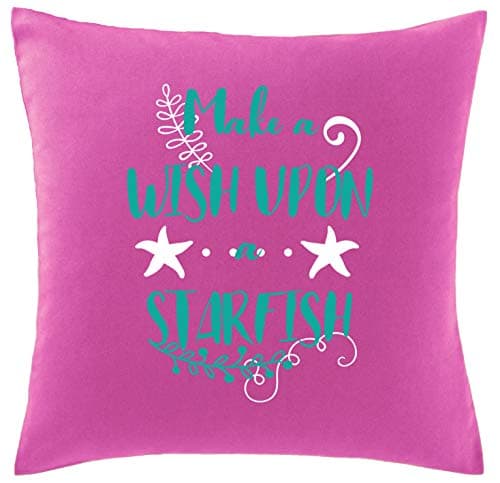 Image of Hippowarehouse Make A Wish Upon A Starfish Printed bedroom accessory cushion cover case 41x41cm