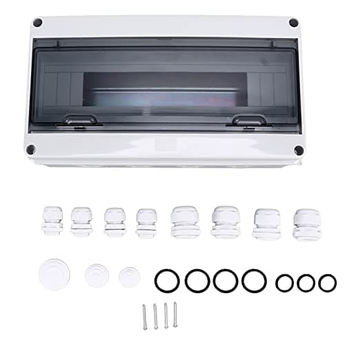 Image of Power Distribution Box Outdoor IP65 Circuit Breaker Junction Box, 18 - Way Electronic Distribution Box with Transparent Cover, Weatherproof Enclosure for MCB Power HT 18