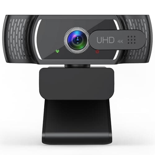 Image of 4K Webcam for PC, Sony 1/2.5” Sensor, PDAF Autofocus, 2 Noise-Canceling Mics, Privacy Cover, 80° FOV, Laptop Camera Works with Zoom, Teams, Google Meet, Plug & Play USB Webcam for Streaming & Gaming